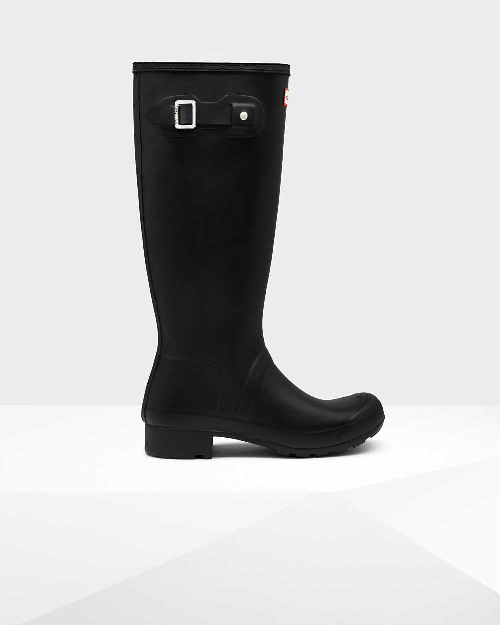 Womens Hunter Original Tour Foldable Tall Rain Boots Black | WKOPSC-684